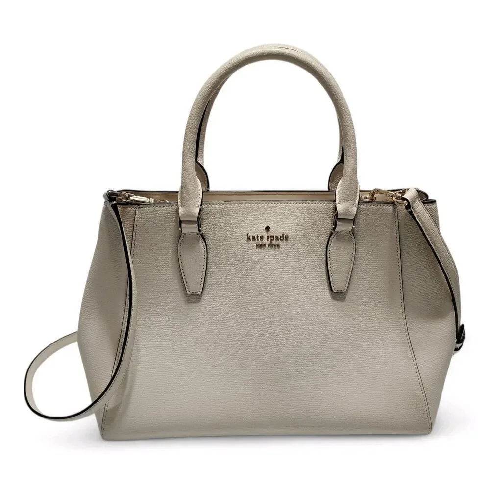 Kate Spade New Kristi Ivory Leather Satchel KA696 $399 Shoulder Bag Purse